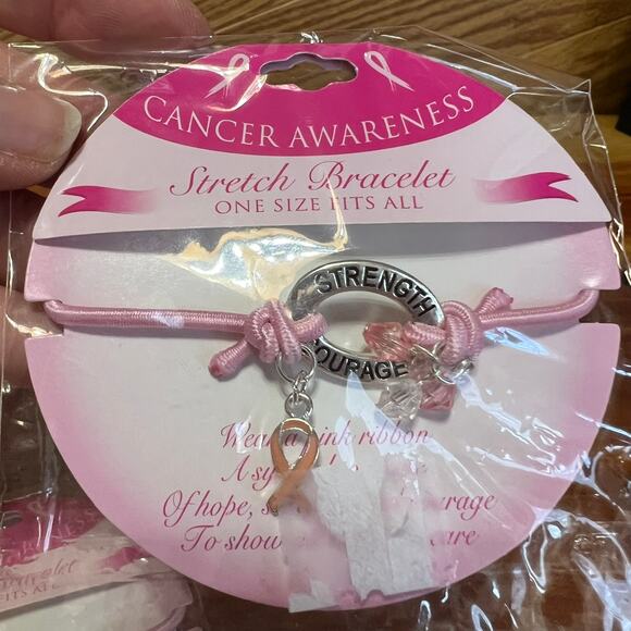 Cancer Awareness Pink Ribbon Jewelry Bracelets Watch Necklace Survivor NEW - Picture 7 of 9